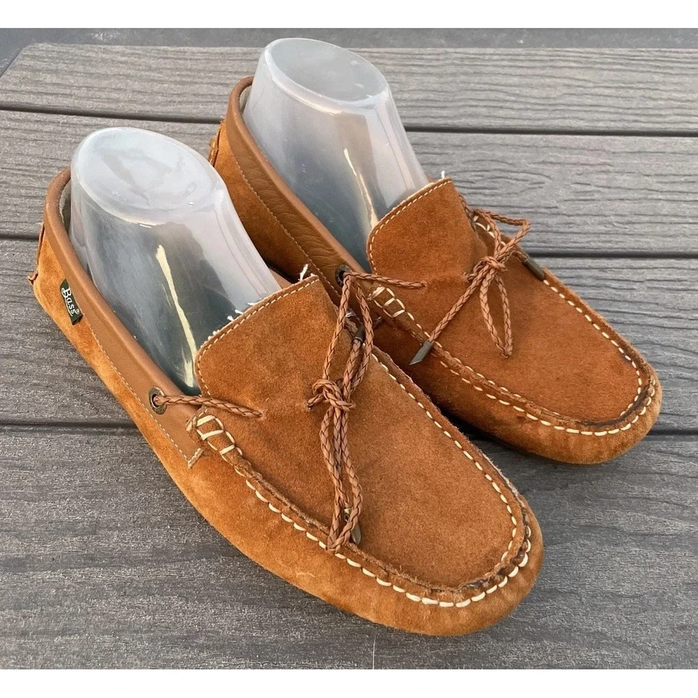 GH Bass Men's Slippers Size‎ 8 Brown Leather Moccasins House Shoes
